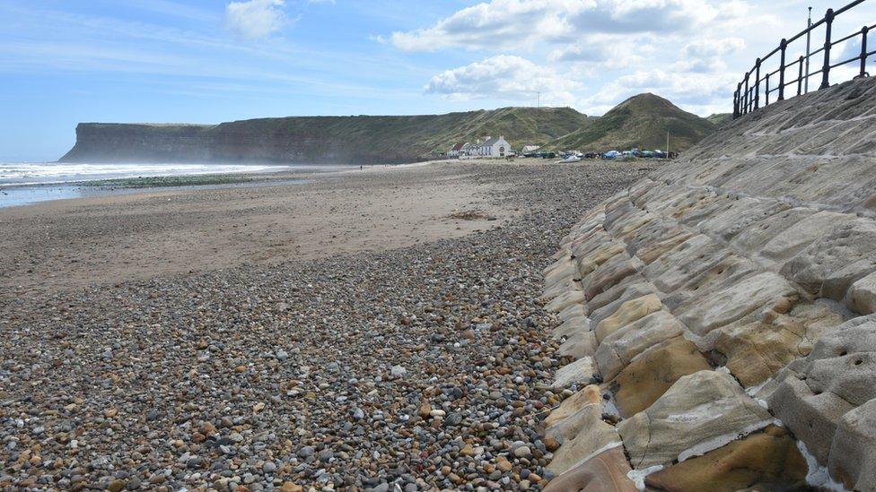 Saltburn sea wall