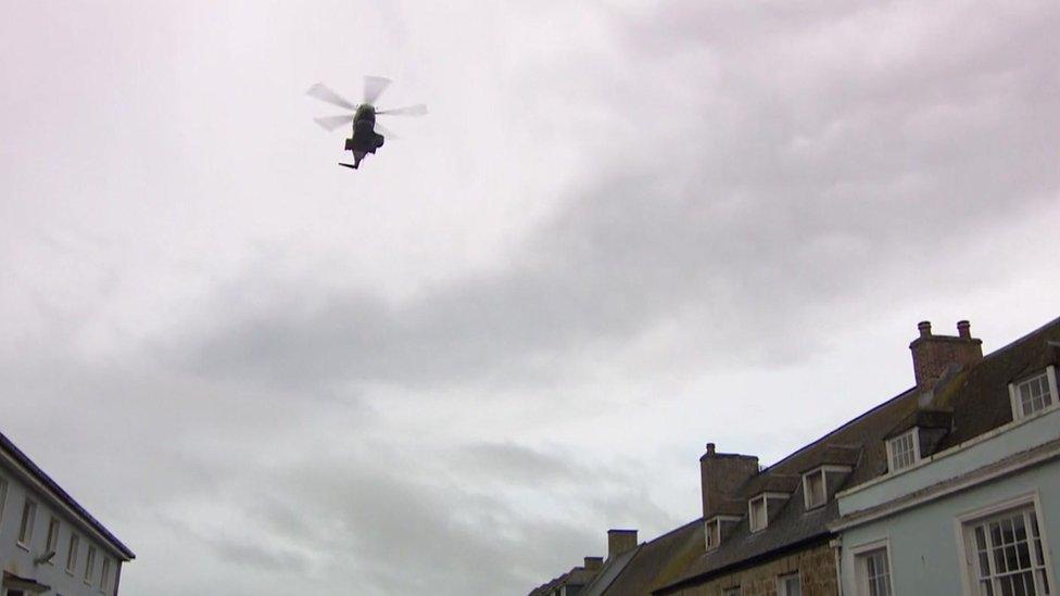 Merlin helicopter doing a flypast