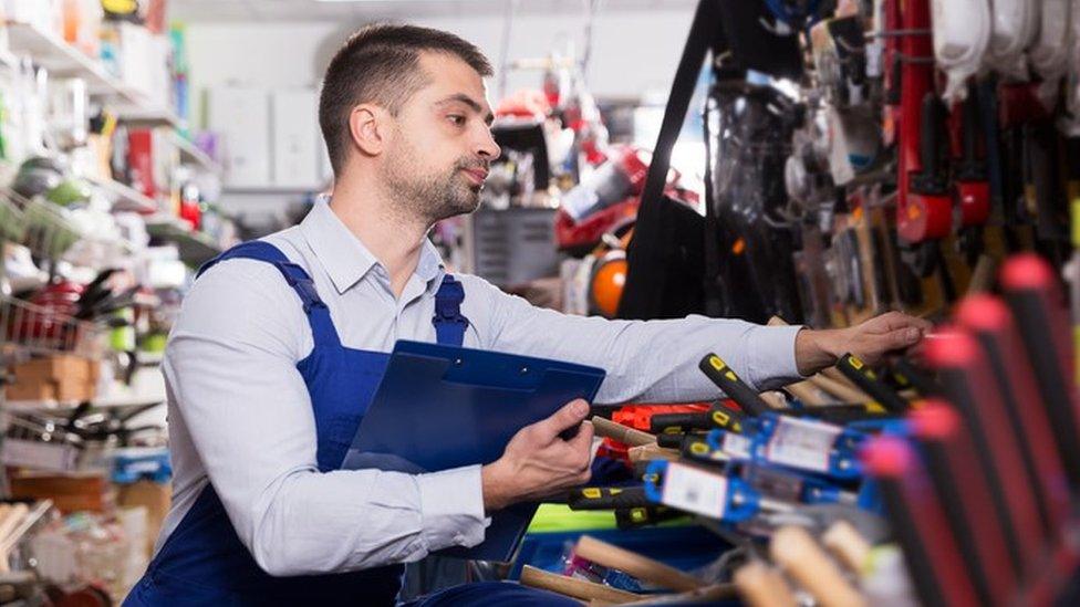 Man working in hardware store