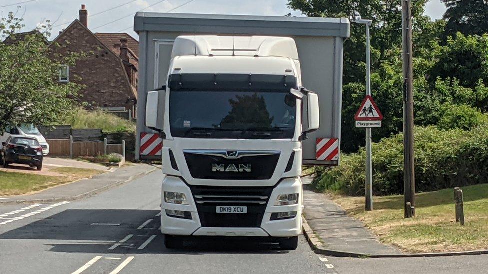 Lorries stuck in Sible Hedingham