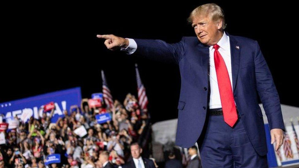 Trump at a rally on 8 October