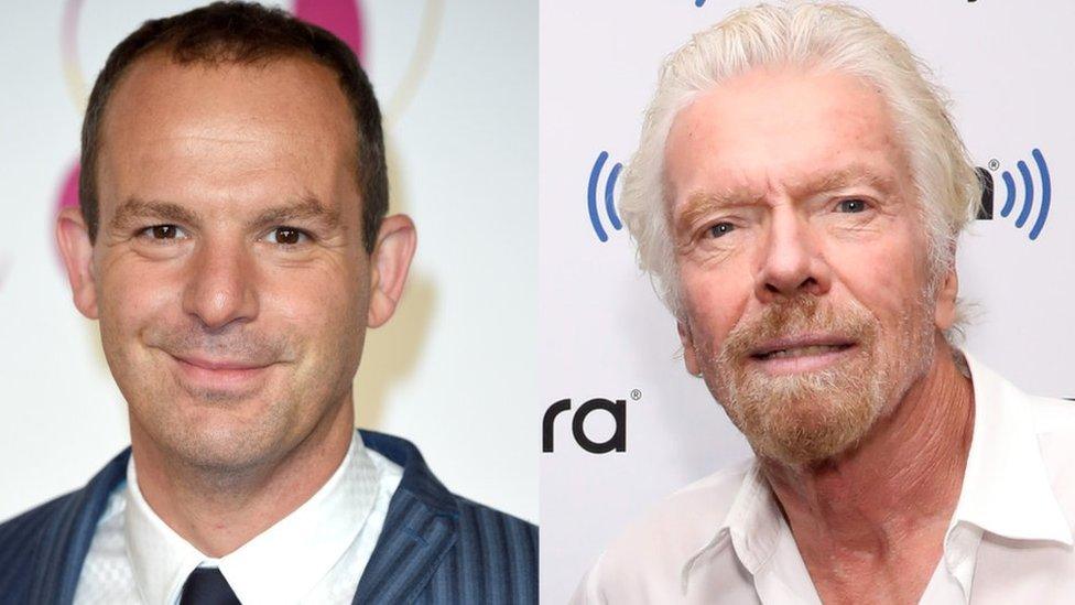 Martin Lewis (left) and Sir Richard Branson