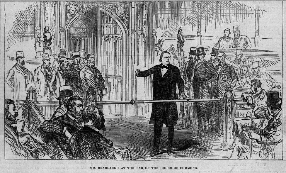 Charles Bradlaugh (1833 - 1891), social reformer and member of parliament for Northampton.