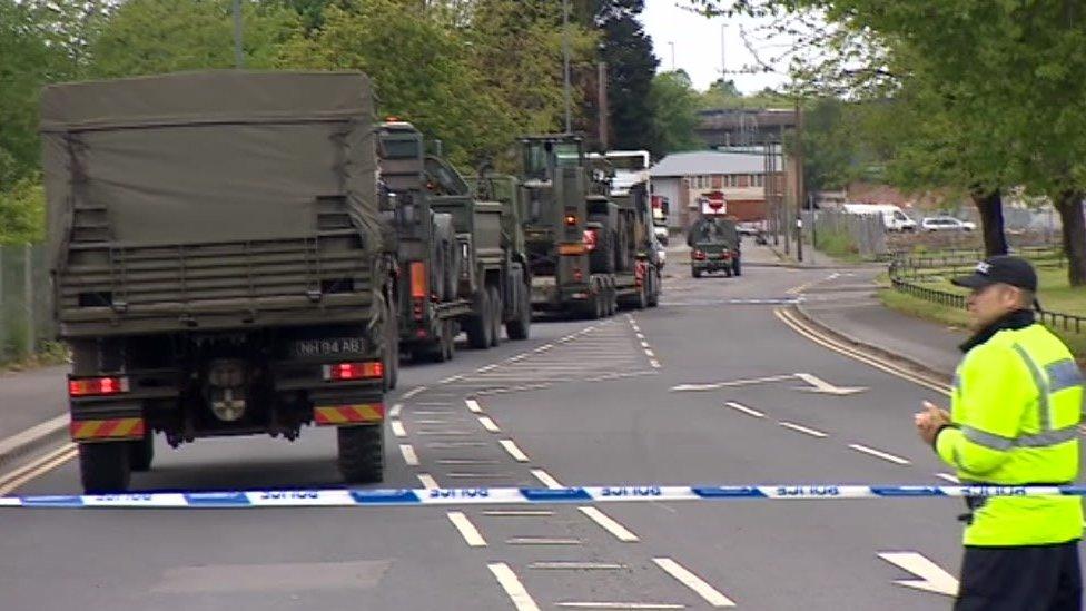 Bomb disposal teams at the scene