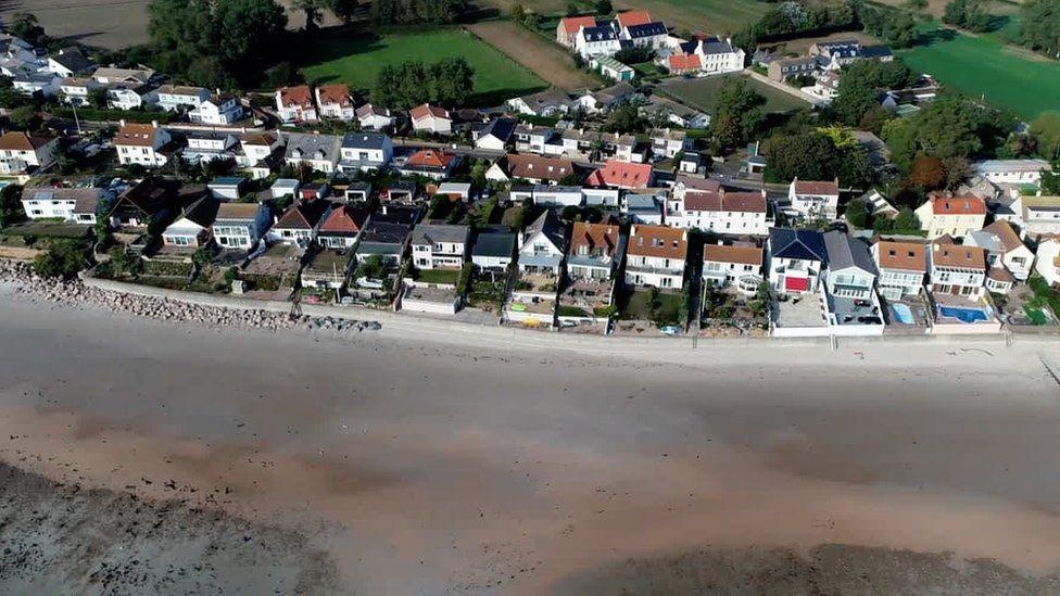 A general aerial view of houses in Jersey