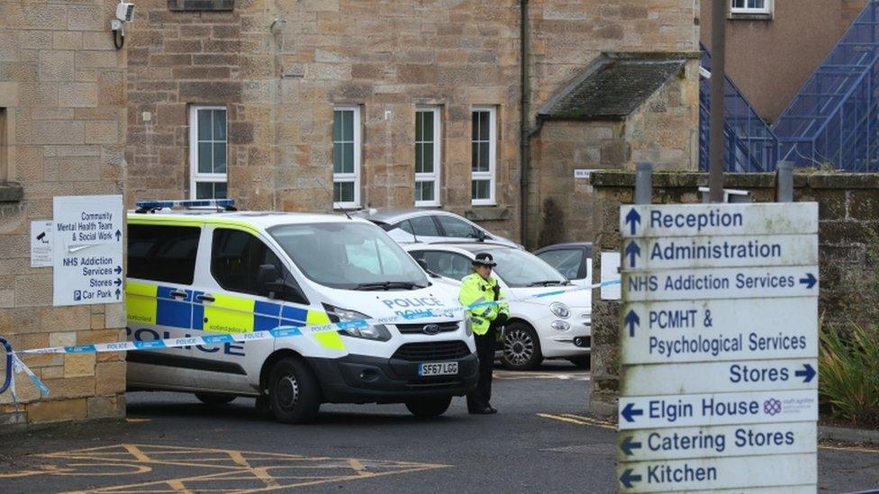 Police outside Ailsa Hospital