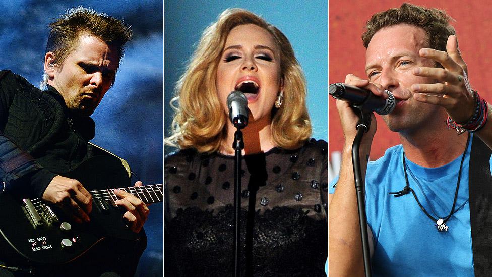 Muse, Adele and Coldplay