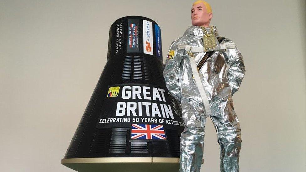 Action man astronaut and capsule