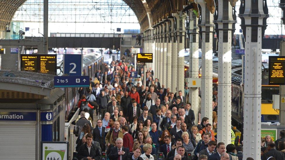 Commuters at Paddington station