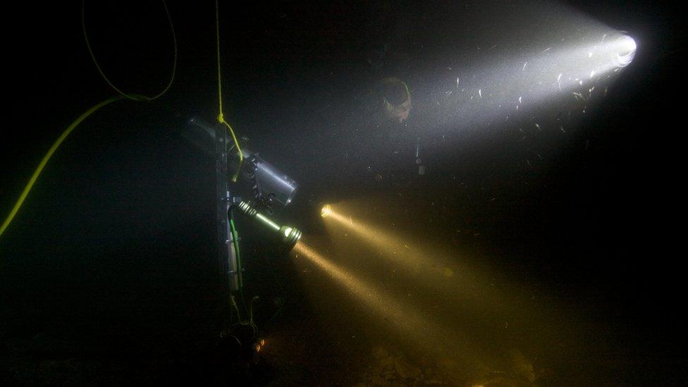 divers in the dark