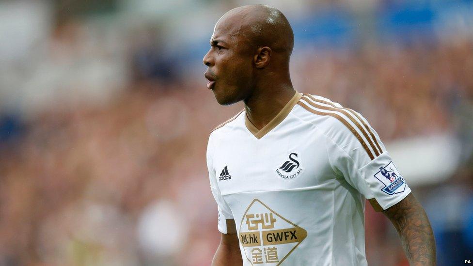 Andre Ayew during the Pre-Season Friendly match at the Liberty Stadium, Swansea.