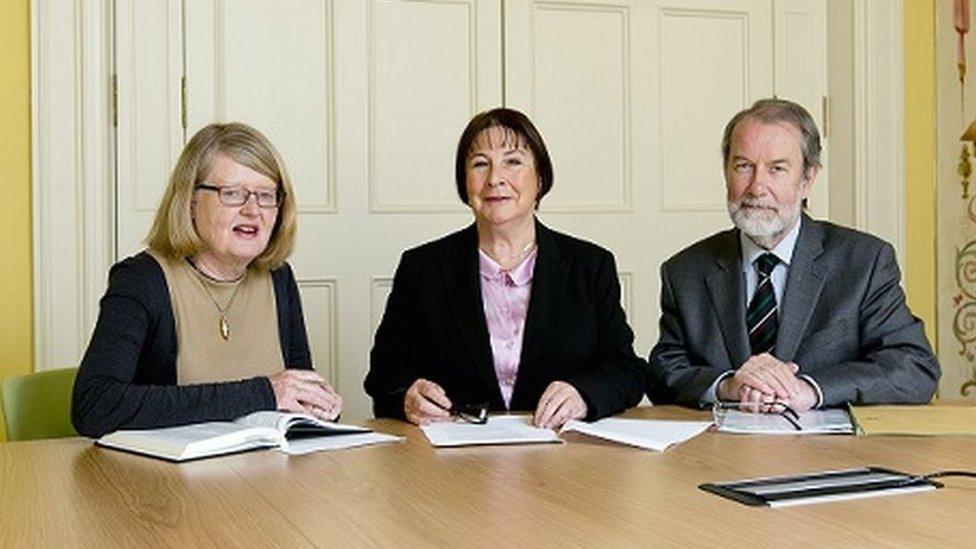 The commission is chaired by judge Yvonne Murphy (centre) who has led high-profile investigations into clerical child abuse