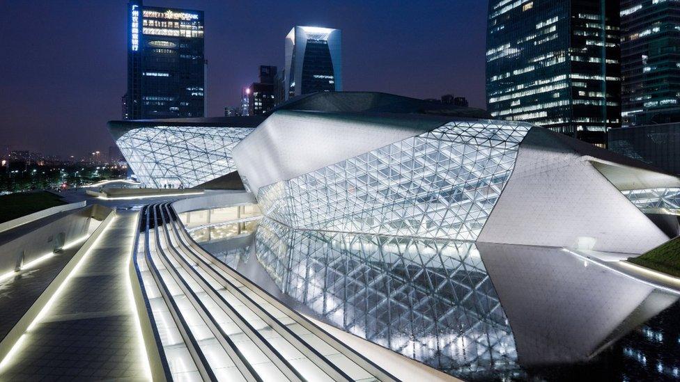 The Guangzhou Opera House in China exterior image