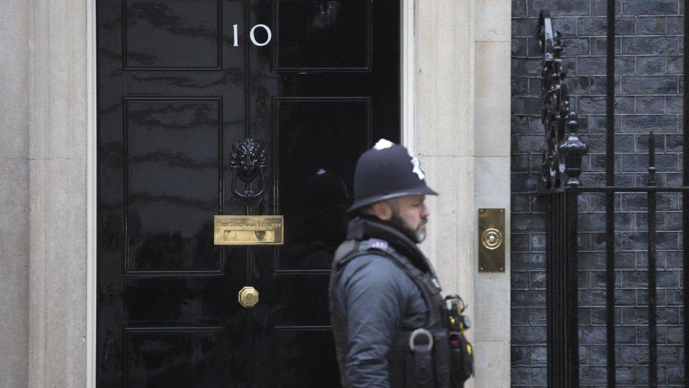 Policeman outside Downing Street