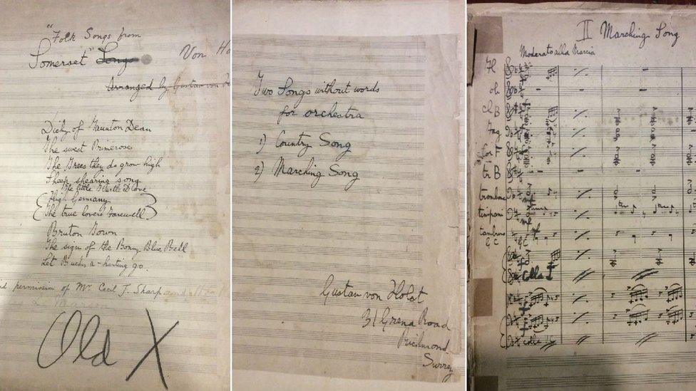 A composite image of the two manuscripts