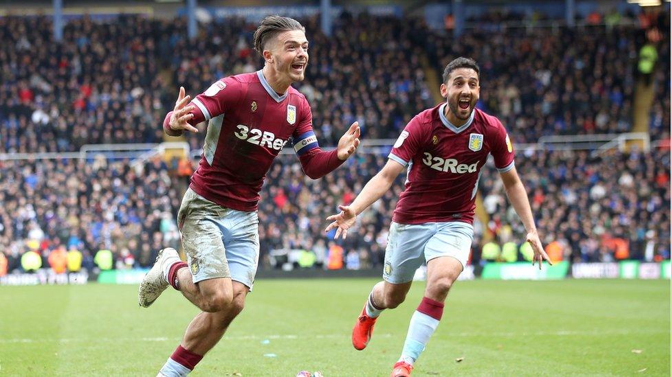 Grealish celebrating his goal