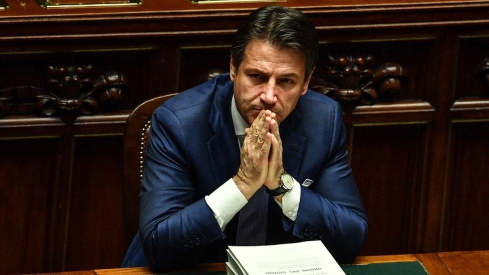 Italian PM Giuseppe Conte in parliament, 29 December 2018