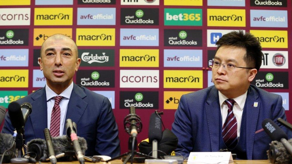 New Aston Villa manager Roberto Di Matteo and owner Tony Xia held their first press conference at Villa Park