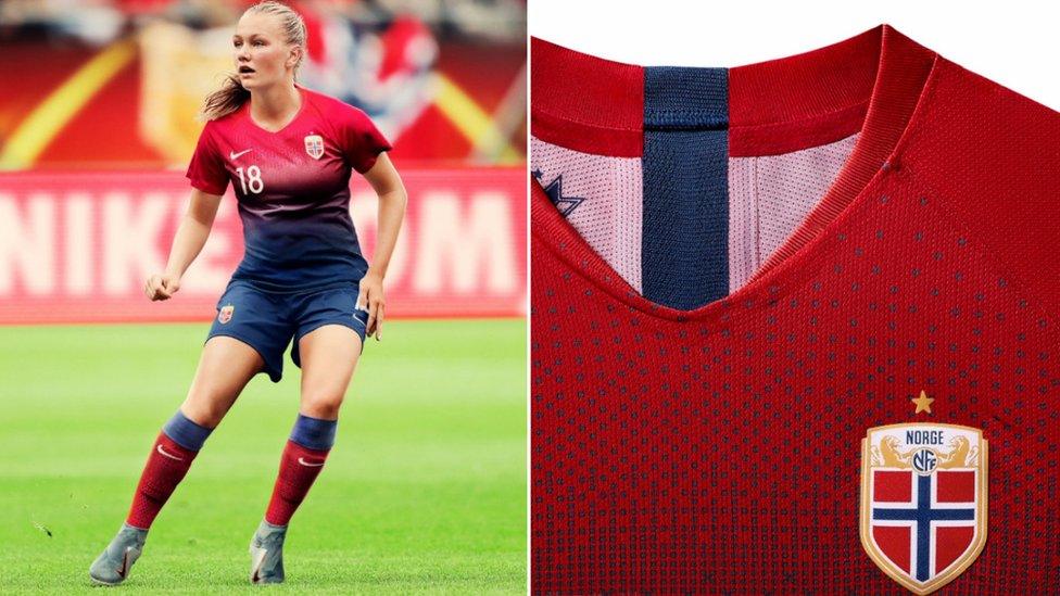 Norway player wearing kit on pitch