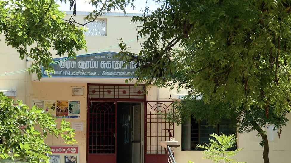 An empty vaccination centre in Tiruvannamalai