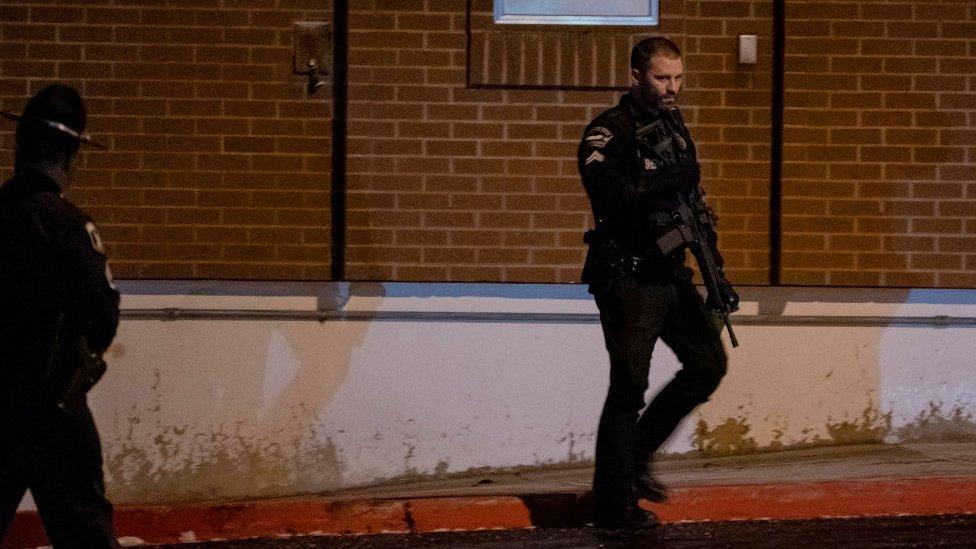 Law enforcement at an Idaho courthouse