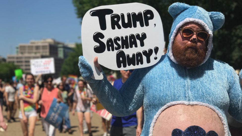 Protester in LGBT march