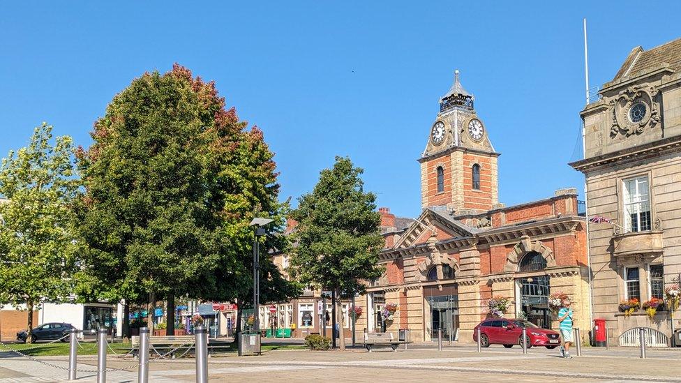 Crewe Market Hall from Memorial Square