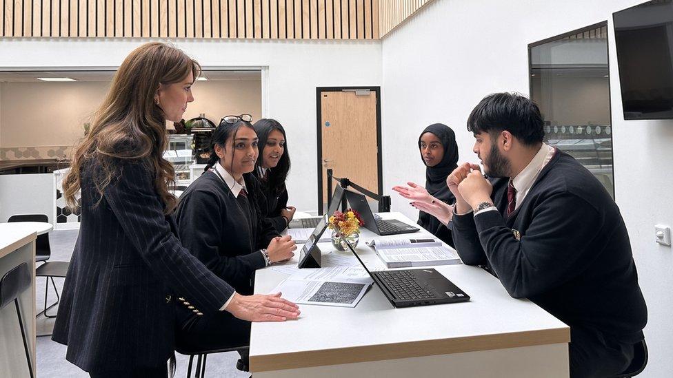 Students speak to Prince William and Kate