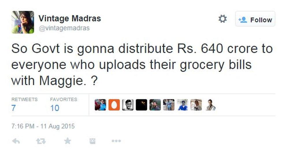 So Govt is gonna distribute Rs. 640 crore to everyone who uploads their grocery bills with Maggie. ?