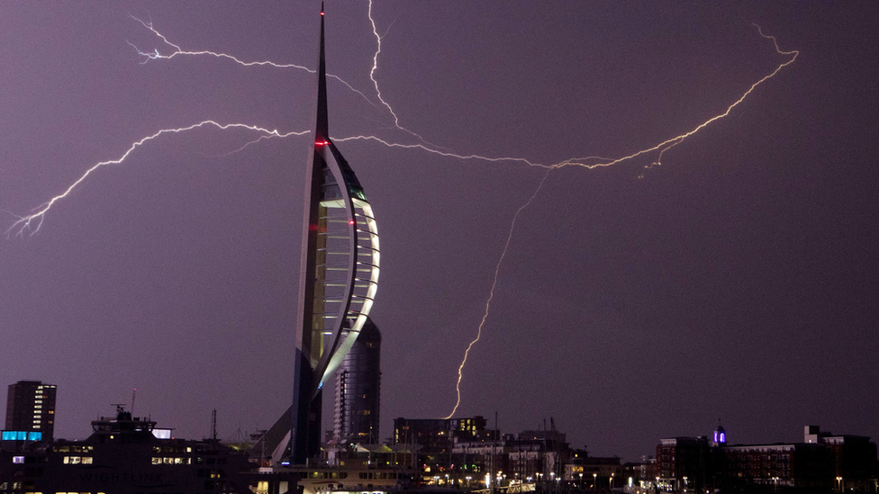 Spinnaker Tower and lighting