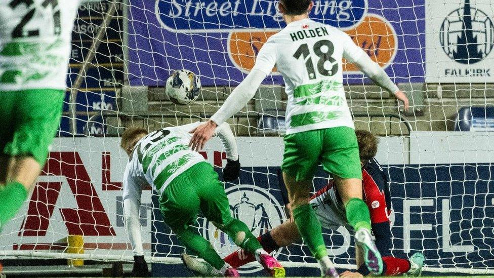 Brad Young scores against Falkirk