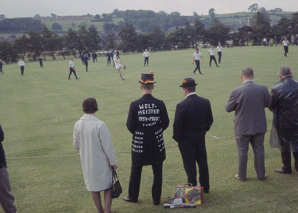 The West German squad training at Ashbourne, Derbyshire, during the 1966 World Cup in England