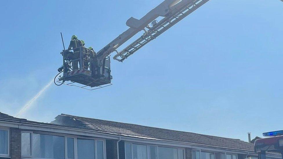 Fire in in Onslow Close, Colchester, Essex