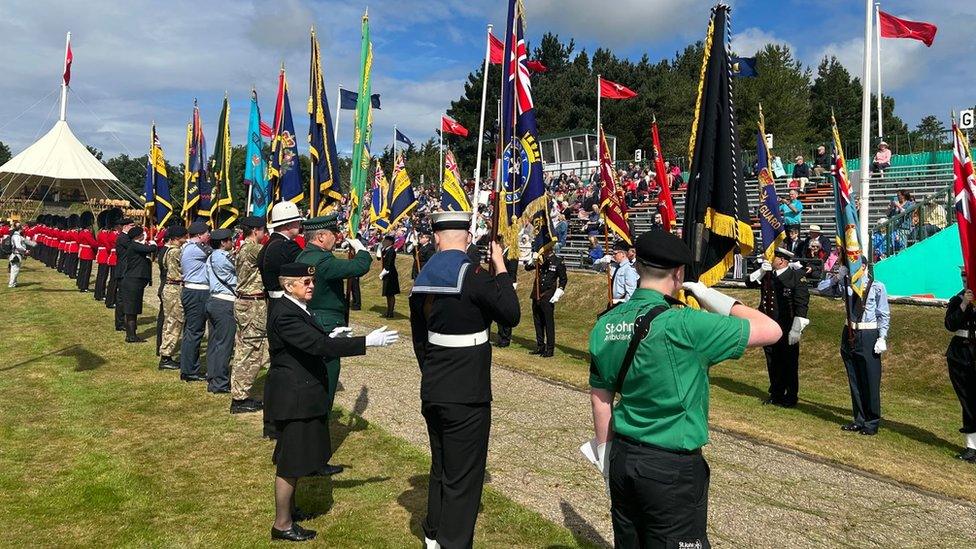 Cadets and charities lining the processional walkway