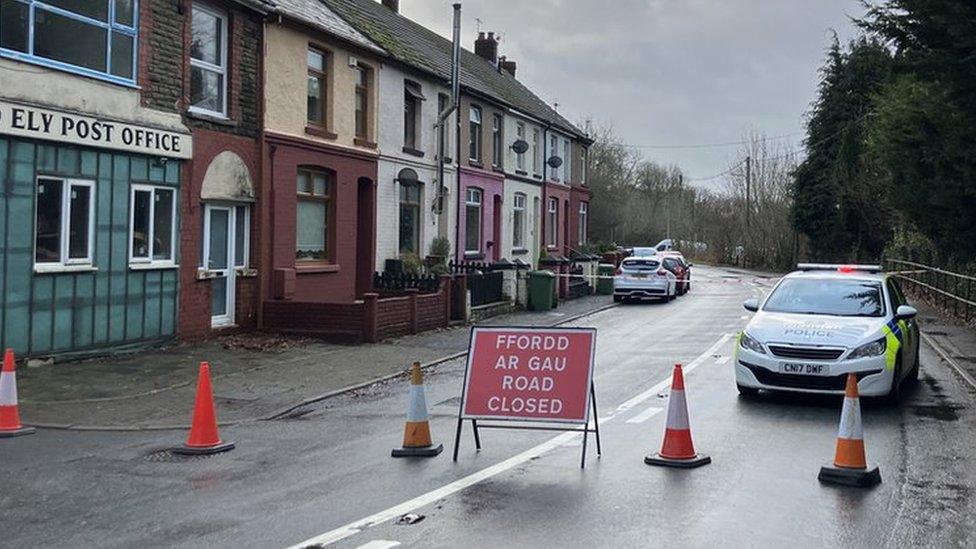 Part of Elwyn Street where there is a police corden in place