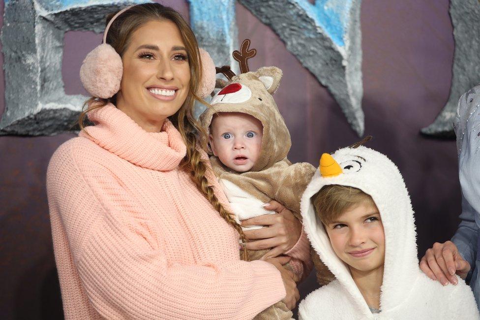 Stacey Solomon with Rex and Leighton