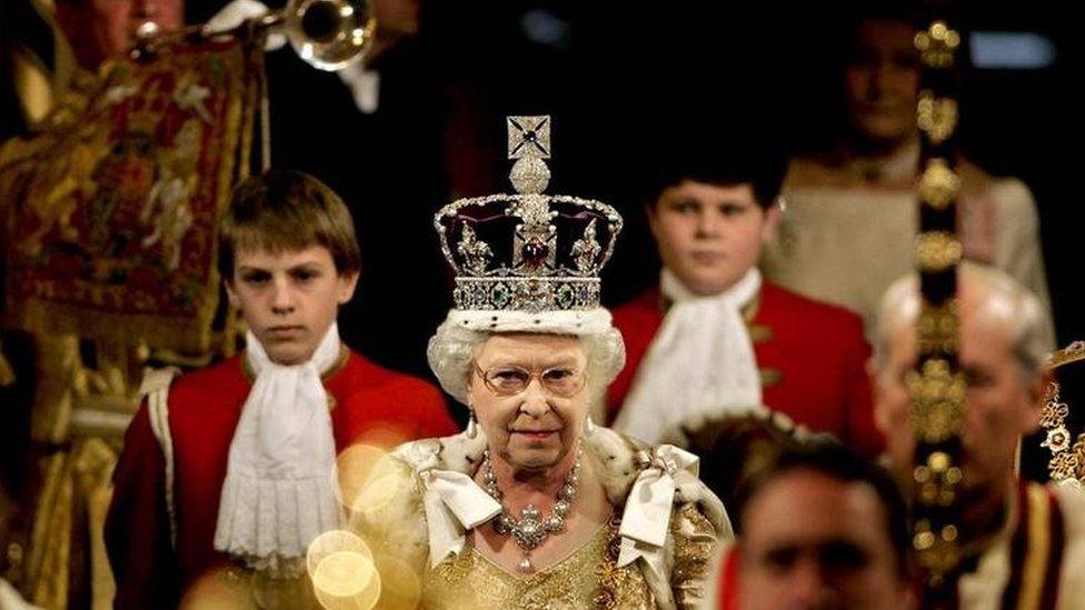 The Queen at the state opening of Parliament