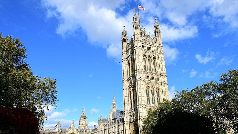 A general view of the Houses of Parliament, London