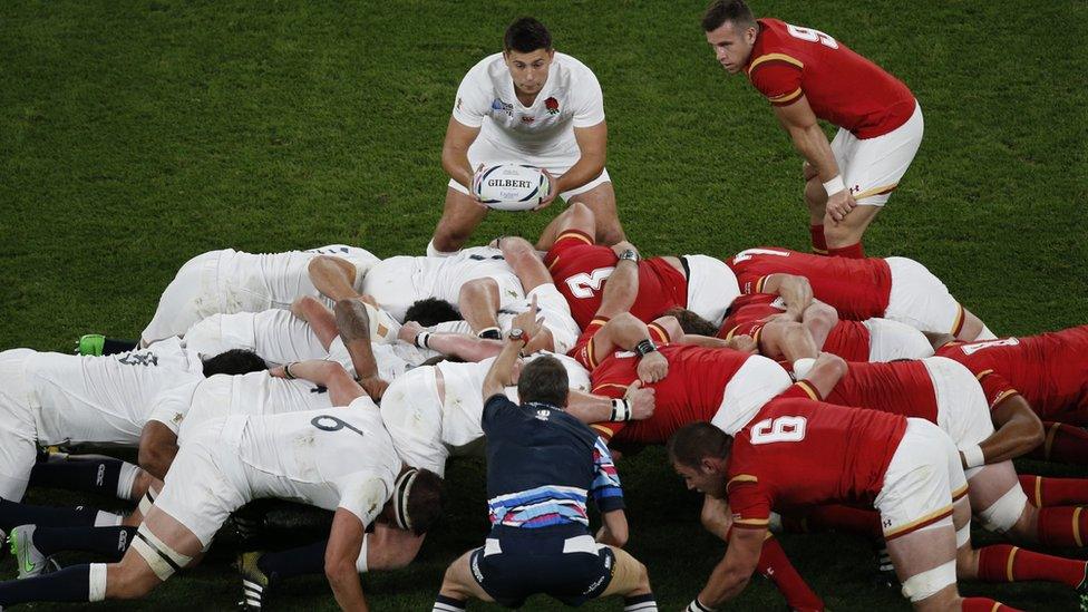 An England v Wales scrum