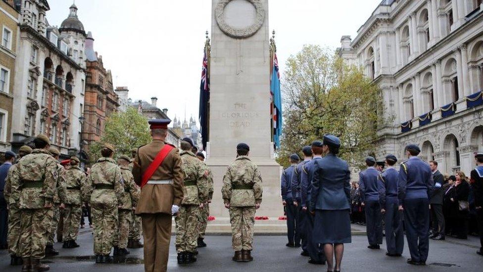 the Western Front Association"s annual service of remembrance at the Cenotaph, Whitehall