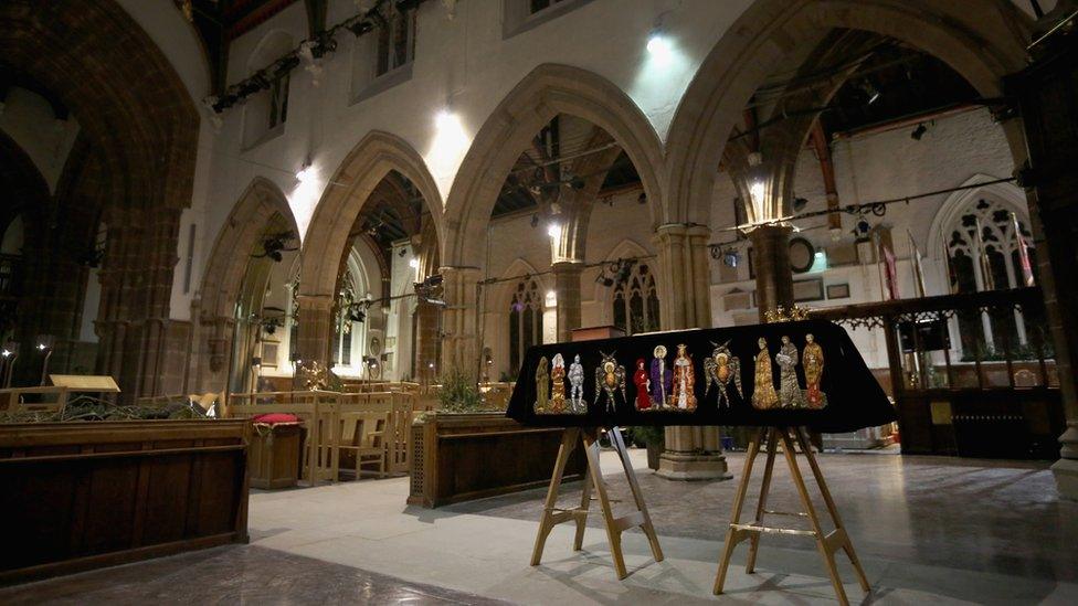 Richard III's coffin in Leicester Cathedral