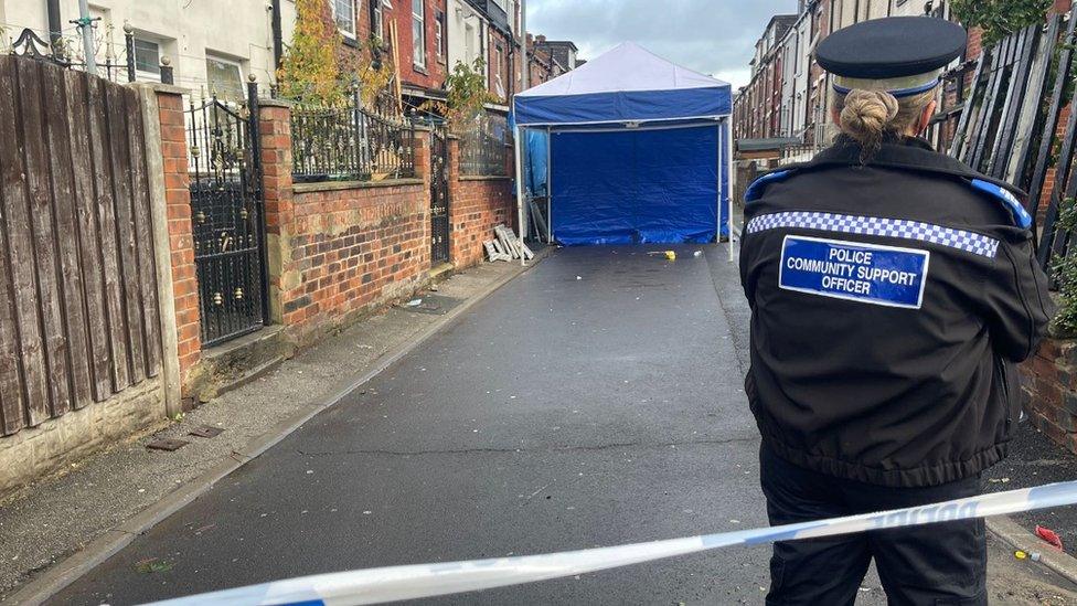 The murder scene in Harehills