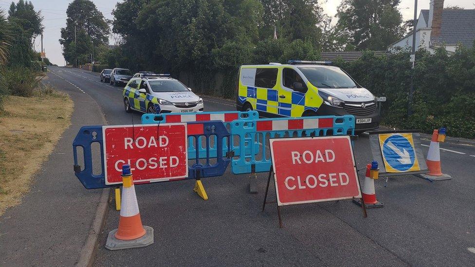 Police cordon on Station Road