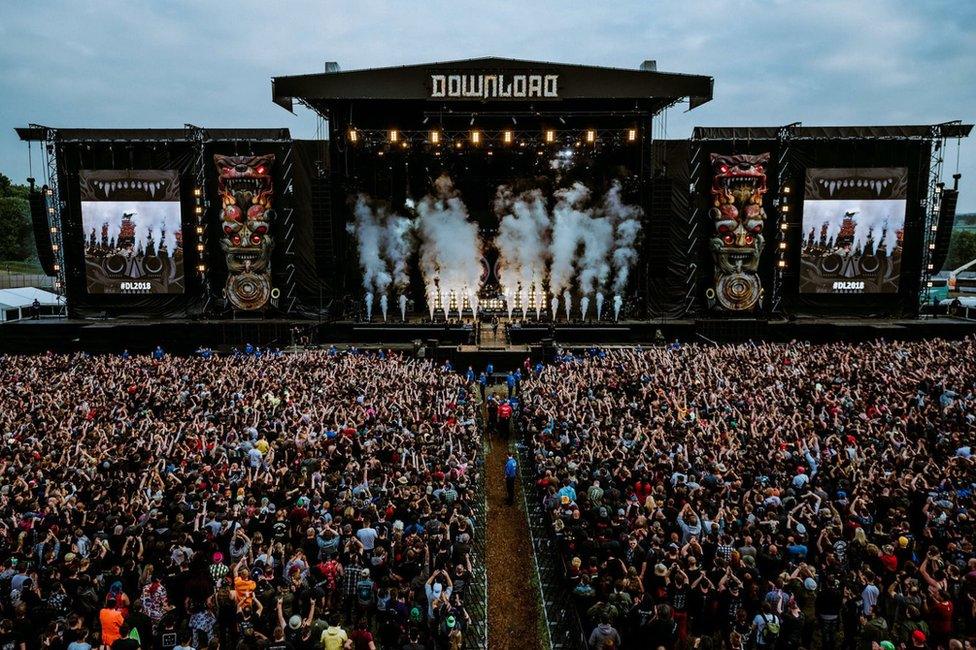 Crowd watching Bullet For My Valentine at Download 2018