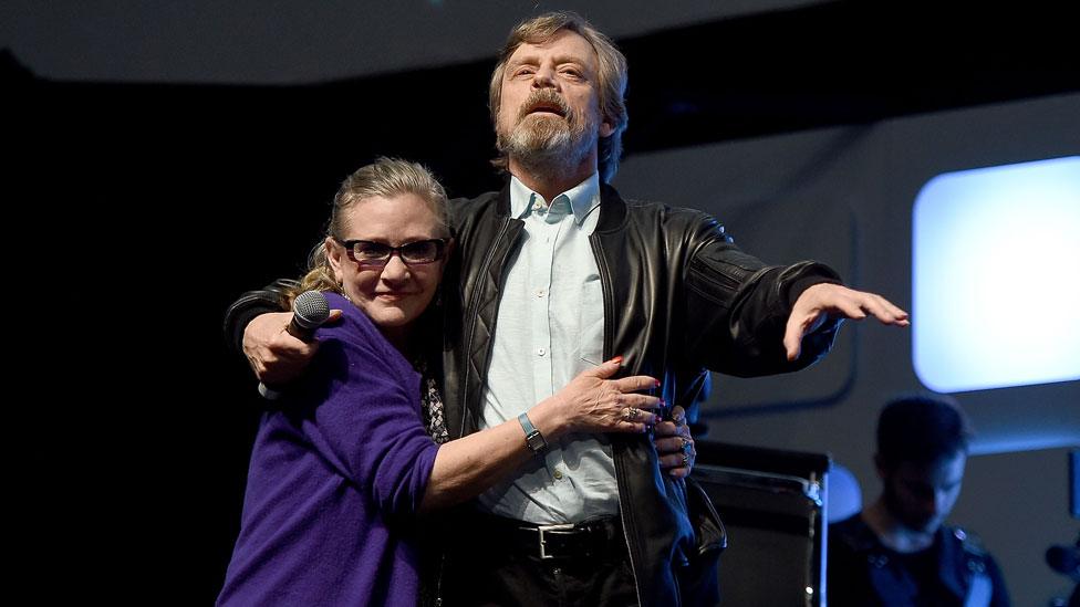 Mark Hamill with Carrie Fisher in 2016