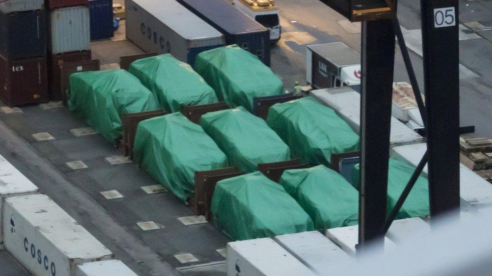 The Singapore-made Terrex infantry carrier vehicles seized at a container terminal in Hong Kong