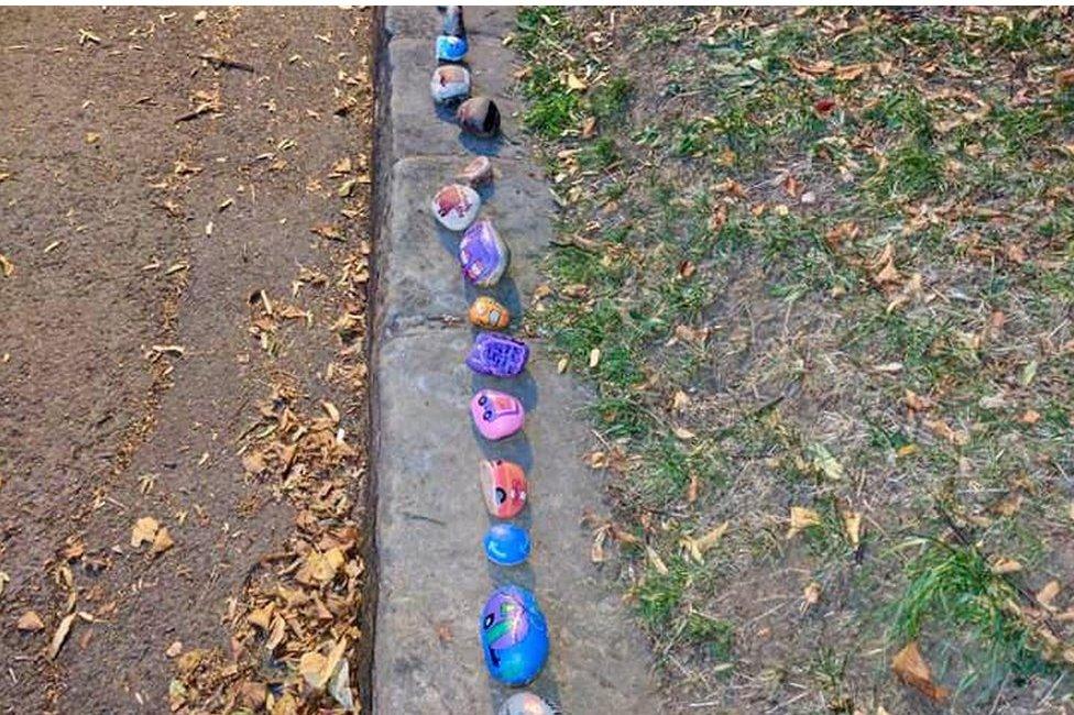 Some of the decorated rocks