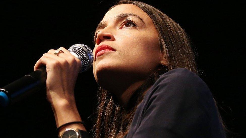 House candidate Alexandria Ocasio-Cortez speaks at a progressive fundraiser on August 2, 2018 in Los Angeles, California