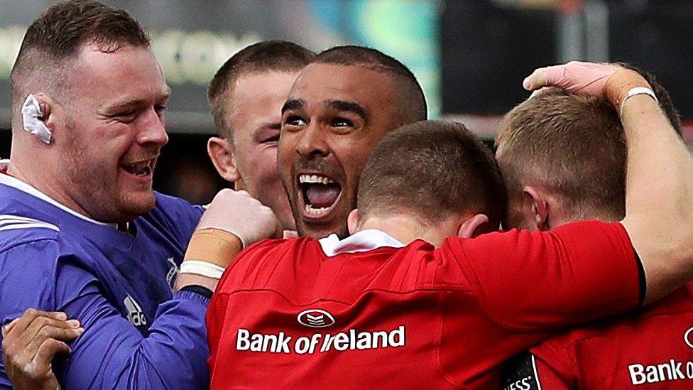 Munster celebrate against Ospreys