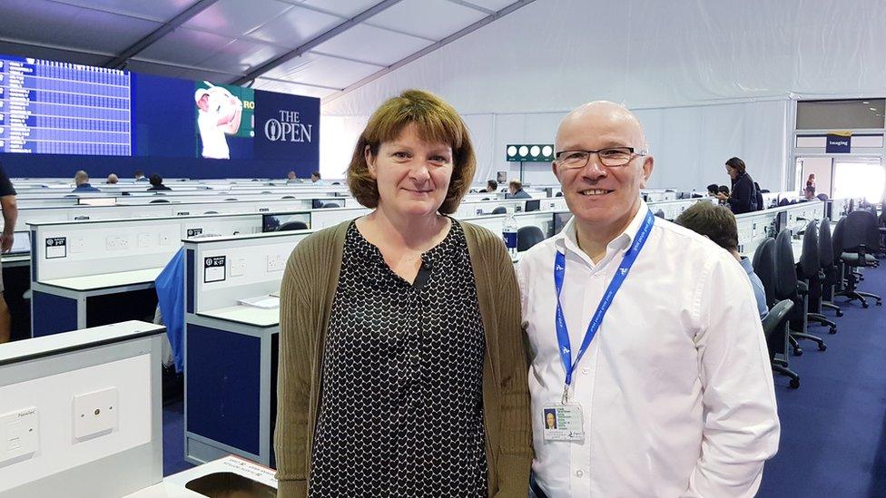 Carnoustie councillor David Cheape and cafe owner Laura Kennedy